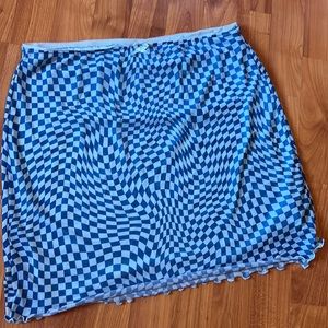 Wild Fable Blue Square Print Skirt XL